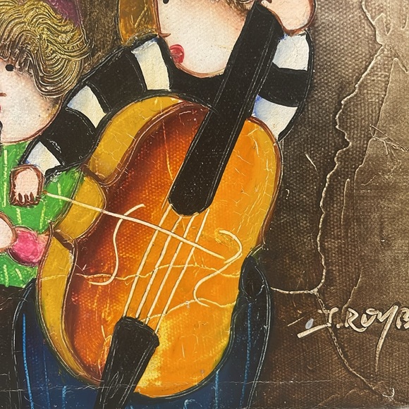 Canvas Oil Painting Musician Children by J.Roybal 10”x8” - Picture 8 of 9